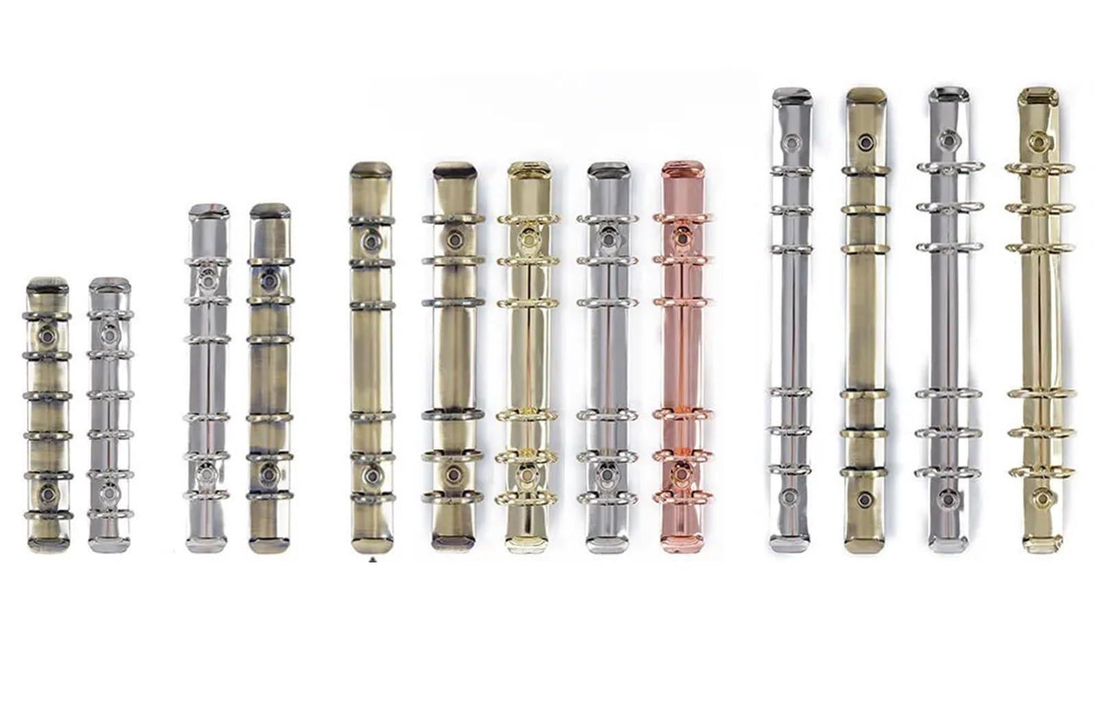5 clip in metallo per raccoglitori da 30 mm e 25 mm, A5, A6, A7, 6 fori, anelli di ricambio per raccoglitori economici, perfetti per nizing notebook e documenti.
