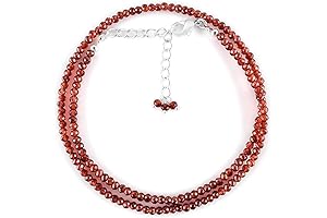Natural Red Garnet Gemstone Full Beaded Choker Necklace for Women