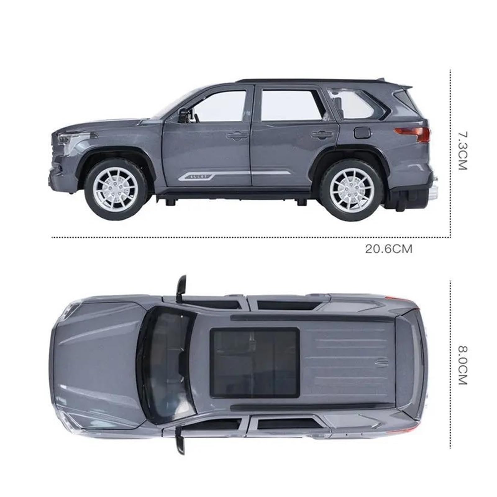 Per Toyota Sequoia-SUV 1/24 Modello In Metallo Pressofuso In Lega Serie Di Simulazione Collezione Di Decorazioni(Gray)