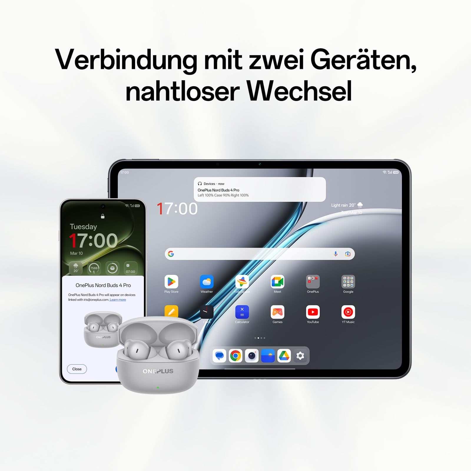 OnePlus Nord Buds 4 Pro Kabellose Bluetooth Kopfhörer, TWS Ohrhörer mit 12mm Dynamic Treiber, LHDC 5.0 Hi-Res Audio, Bluetooth 6.0, 54 Std Spielzeit, IP55 Wasserschutz, Raven Black