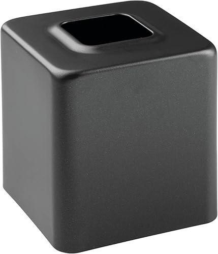Miniatura 6 de mDesign Cubierta cuadrada de metal para caja de pañuelos de papel, moderno soporte de papel facial, accesorios para encimera de tocador de baño,