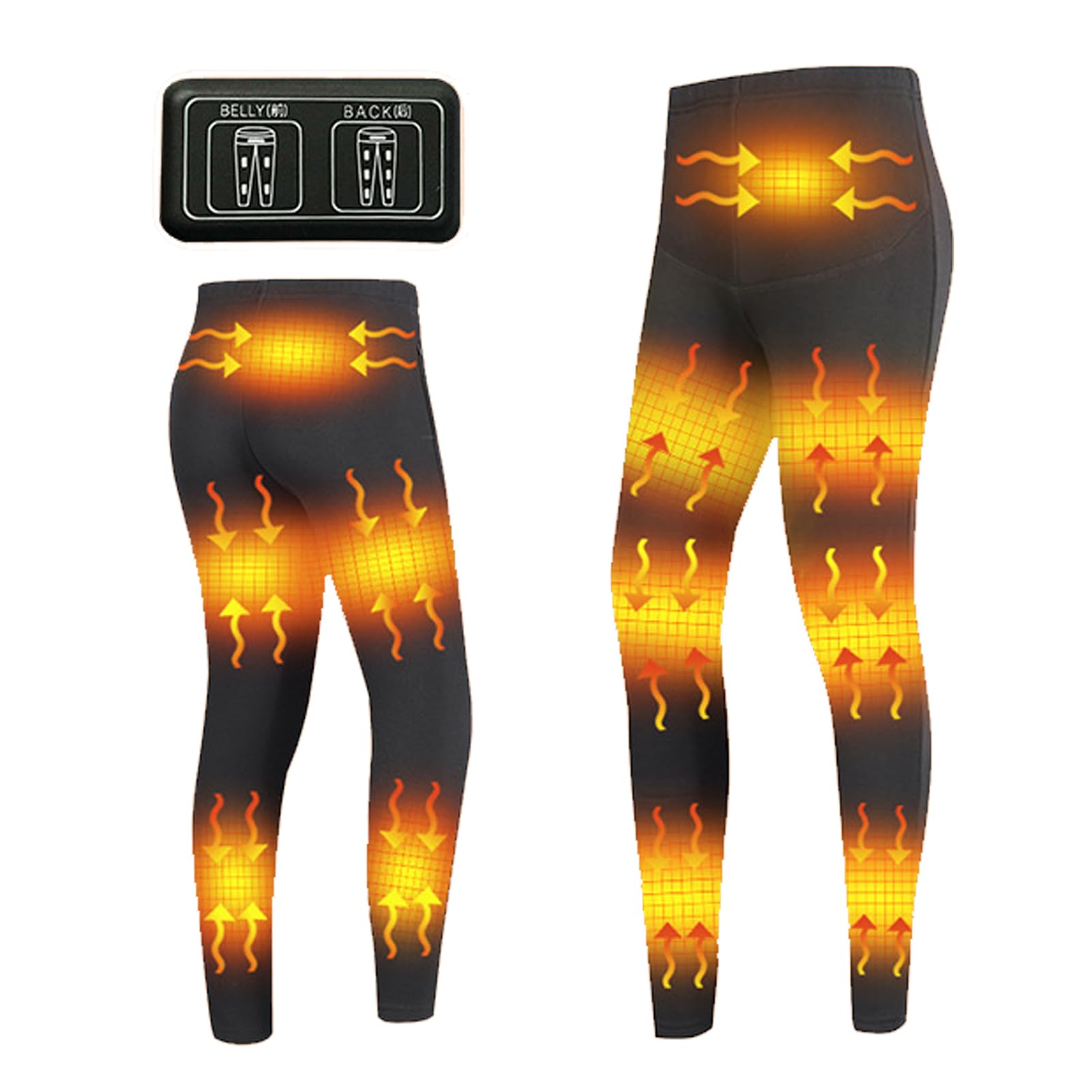 Femxizor Men and Women Heated Pants, USB Electric Heating 12 Zones Thermal Underwear Bottoms for Hunting, Motorcycle, Hiking,S, Women