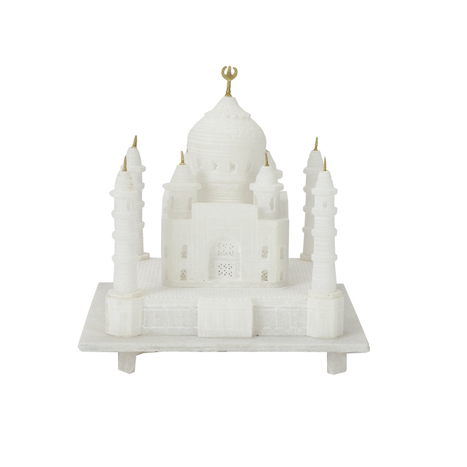 CARRY ME Indian White Marble Handmade Agra Taj Mahal Replica Model-White (6 INCH)