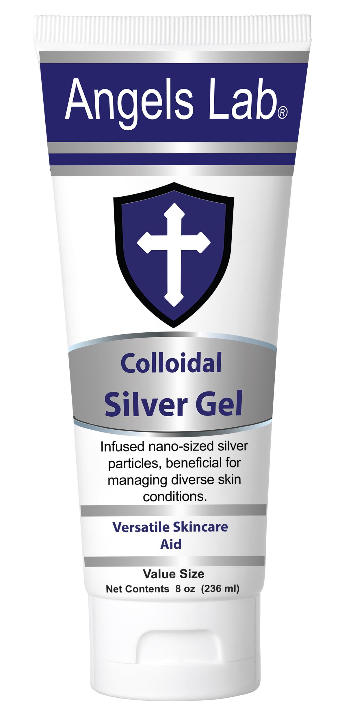 Angels Colloidal Silver Gel Nano Silver Gel Wound Care – Unscented Healing Ointment for Burns, Sunburns & Irritated Skin – 4oz Formula