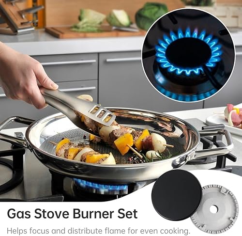 Miniatura 3 de Homaisson Juego de sombreros de cocina, 8 piezas de repuesto para estufa de gas, kit de repuesto de tapa de llama, distribución de llama, estufas de