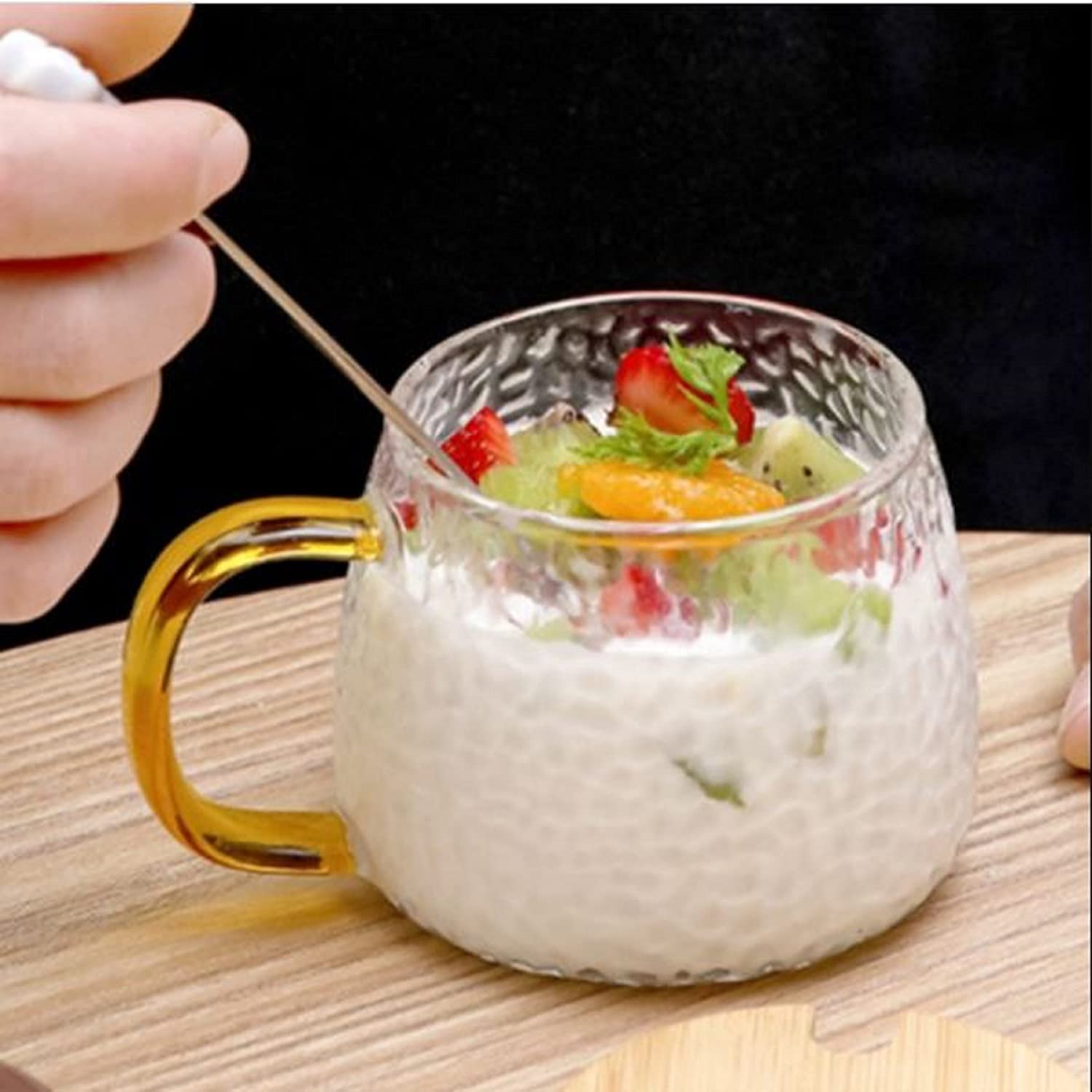 ZOTZIT Glass Coffee Mug with Handle - 2 Pieces, Transparent, 440 ml 2