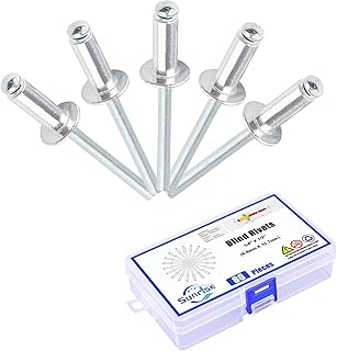 Pack of 80 1/4" x 1/2" Aluminum Blind Rivets, 6.4 x 12.7mm Pop Rivets 1/4 rivets