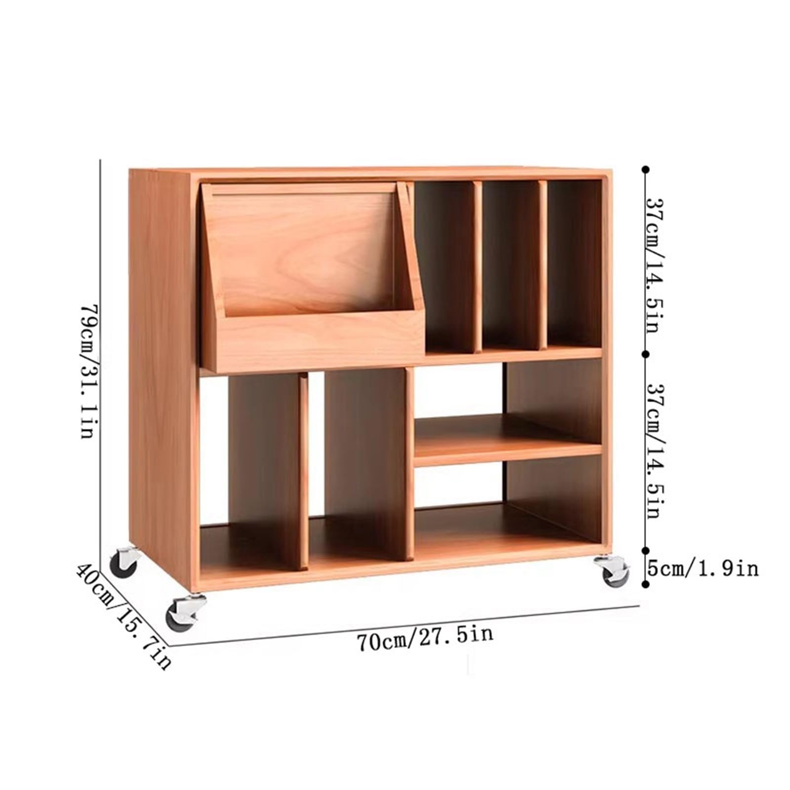 archiviazione cd Home Porta dischi in vinile libri e riviste in legno con ruota universale espositore per cd
