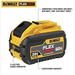 DEWALT FLEXVOLT 20V/60V MAX* Battery, 12.0-Ah (DCB612)