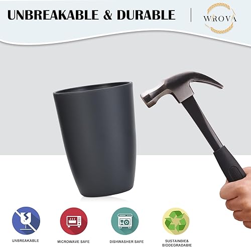 Miniatura 5 de Vasos de paja de trigo, 8 unidades, buena alternativa a los vasos reutilizables de plástico de 20 onzas, vasos irrompibles para beber reutilizables,