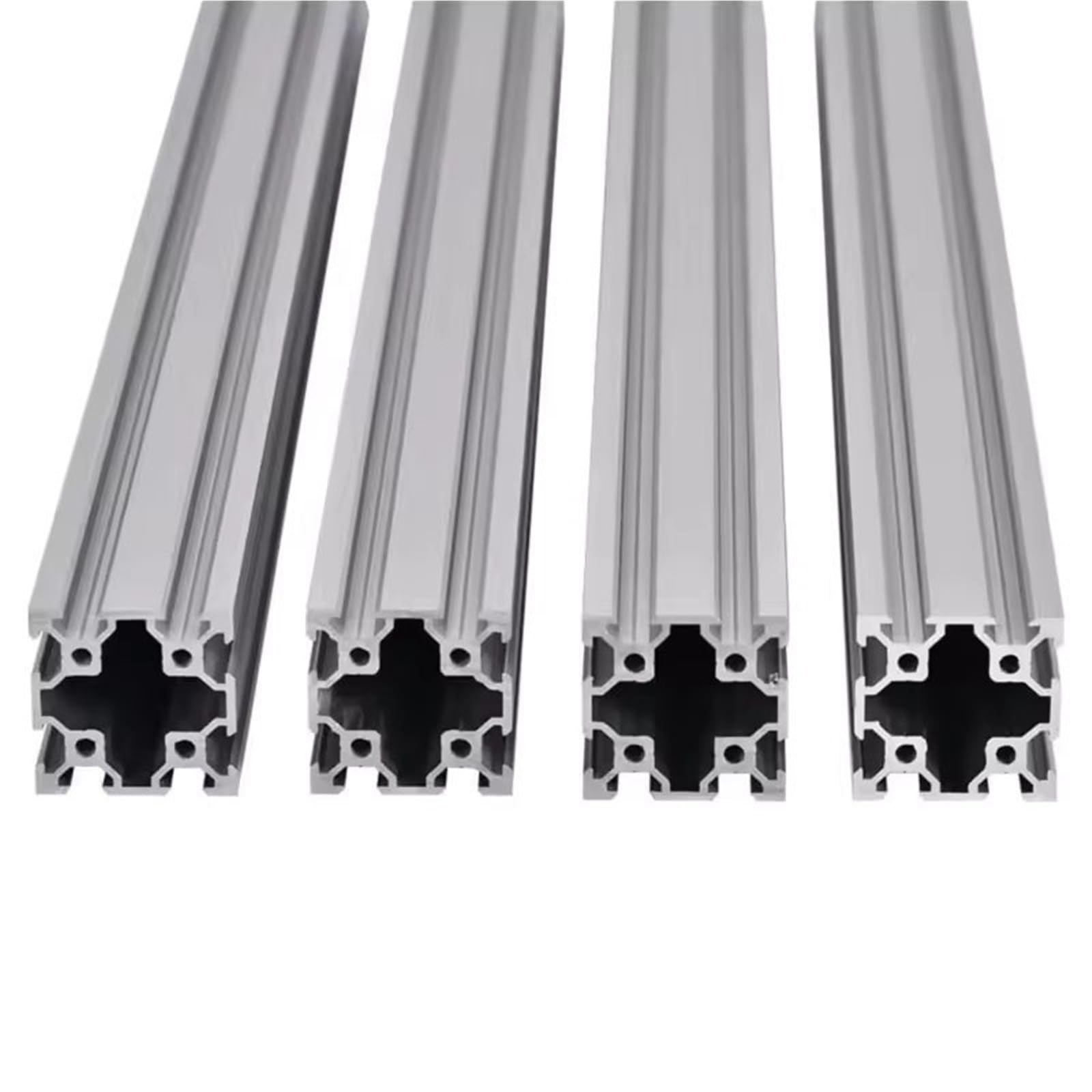 GTPBAO 4 pezzi 4040 profilo in alluminio V tipo doppia fessura anodizzato guida di estrusione lineare telaio attrezzature rack telaio mobili Binario estruso(Silver,520mm)