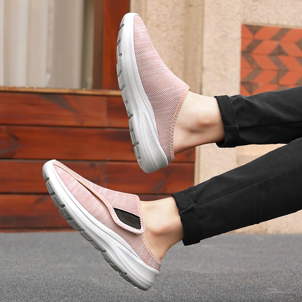 Diabetiker Hausschuhe Damen Herren Weit Klettverschluss | Slip-On,orthopädische,Leichte,atmungsaktiv,rutschfest,Verbandschuhe,Bequeme Pantoffeln,für Senioren