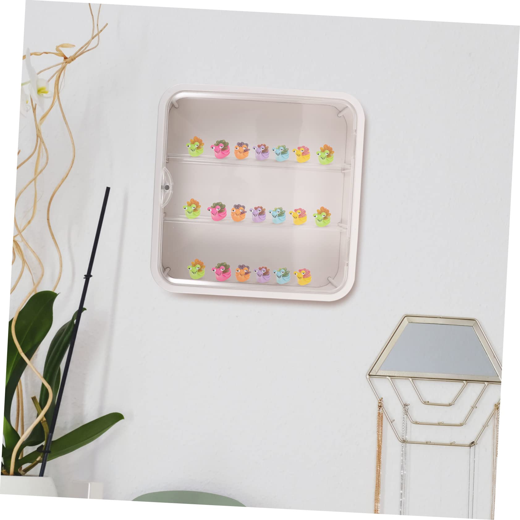Toyvian Vitrine à Figurines Murale en Plastique Blanc pour Collection