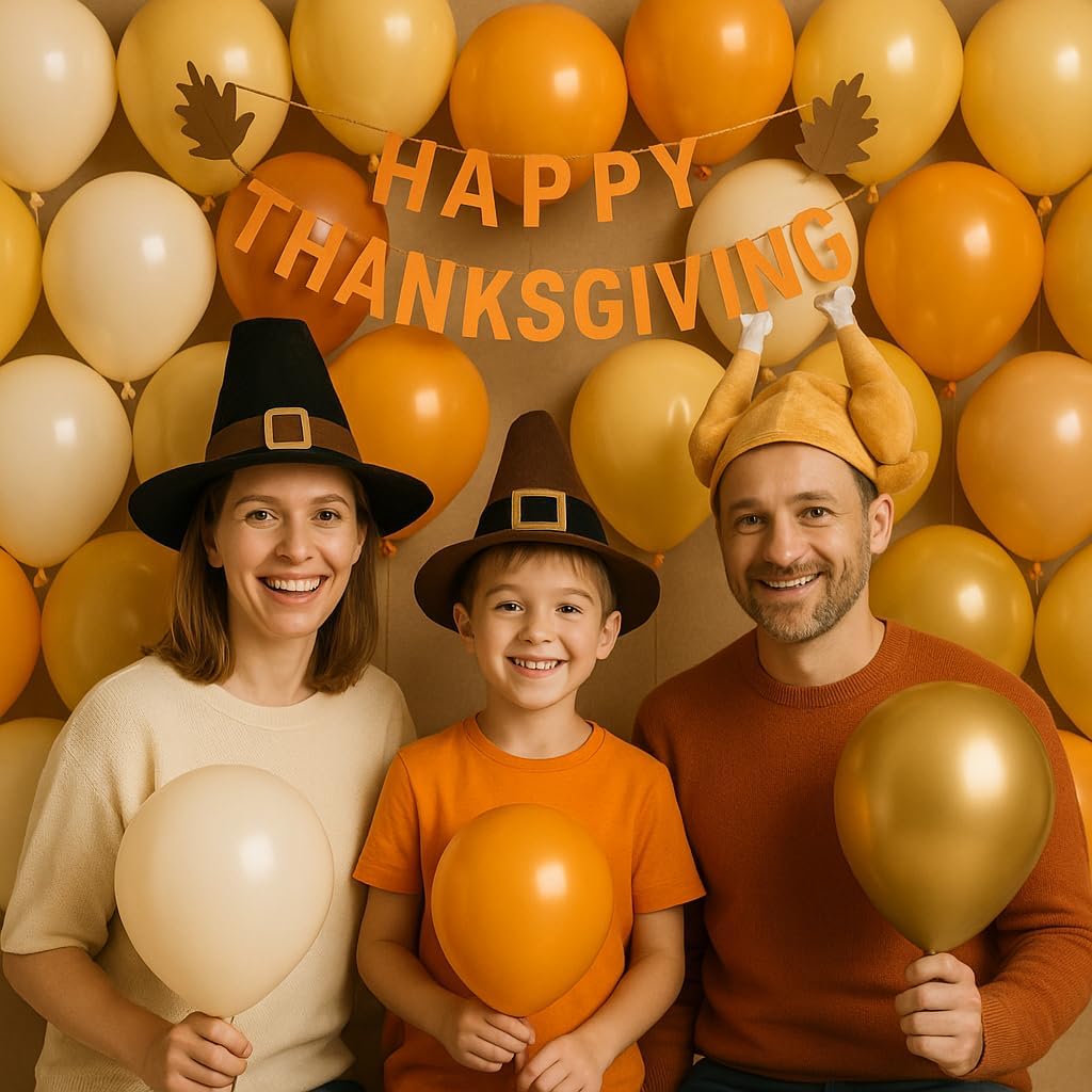 Thanksgiving Balloon Arch Garland Kit Orange Brown Balloons 134pcs for Fall Harvest Birthday Little Pumpkin Baby Shower Bridal Shower Friendsgiving Party Decorations (Orange Yellow Brown) - Image 5