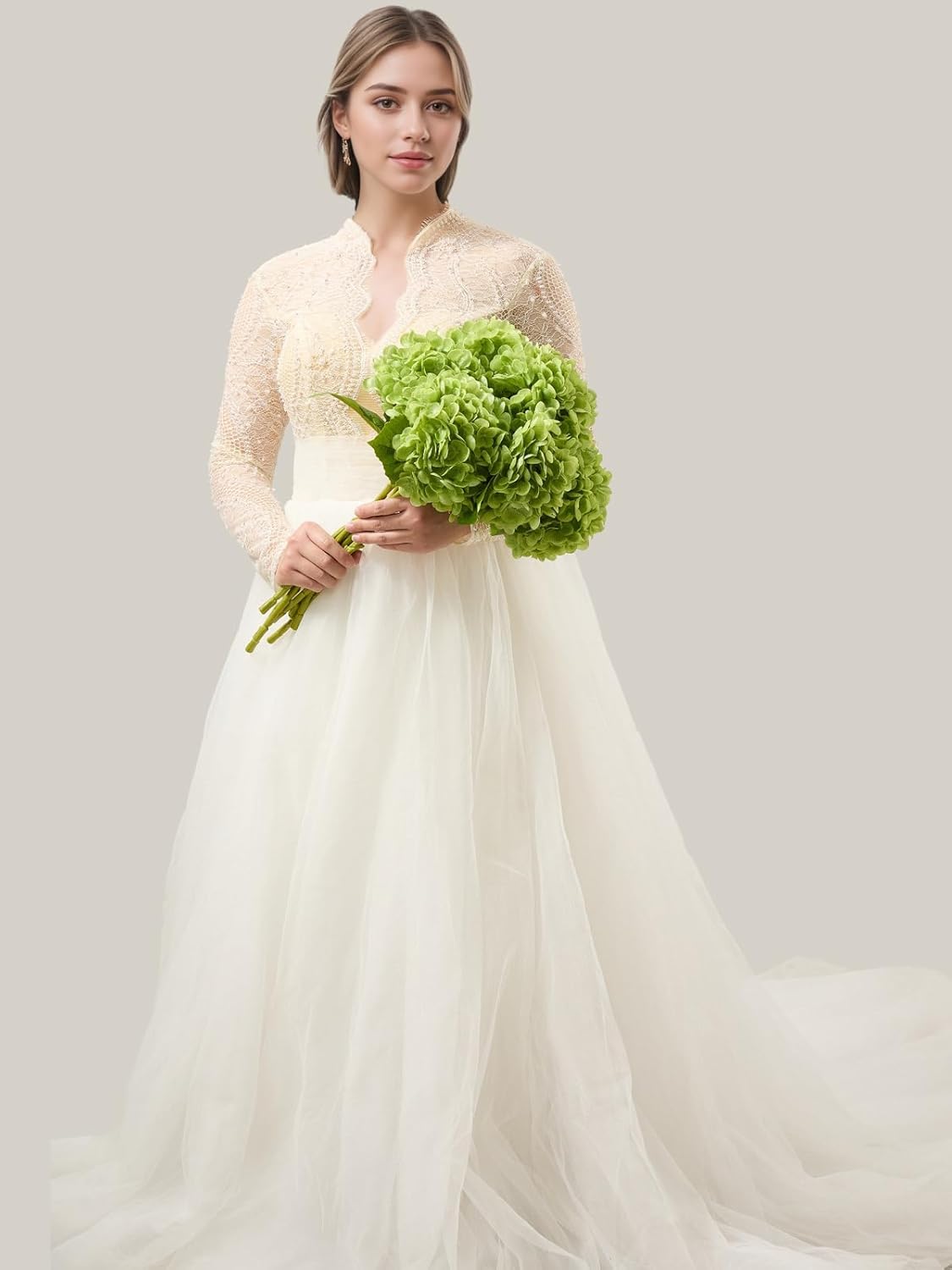 Real Touch Green Hydrangea Artificial Flowers (4-Pack) -20" Faux Hydrangea Flowers with Long Stem & Leaves Realistic Fake Hydrangeas for Home Decor Floral Arrangements Wedding Bouquets Centerpieces - Image 6