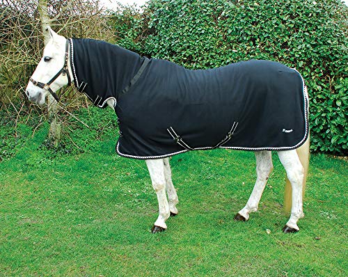 Rhinegold Alfombra de Forro Polar de Cuello Completo, Ligera, para Caballos, Color Negro, 6 pies 6 Pulgadas