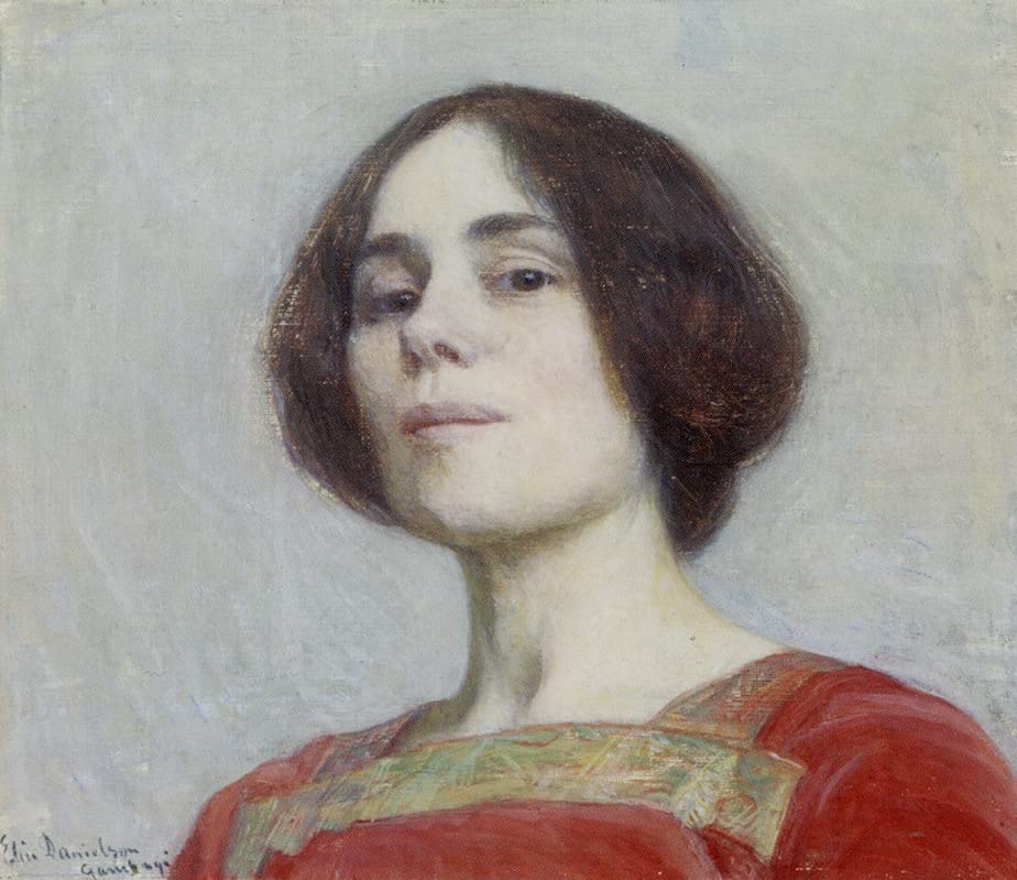 Autoportrait Elin Kleopatra Danielson-Gambogi affiche toile décoration murale 58x90cm