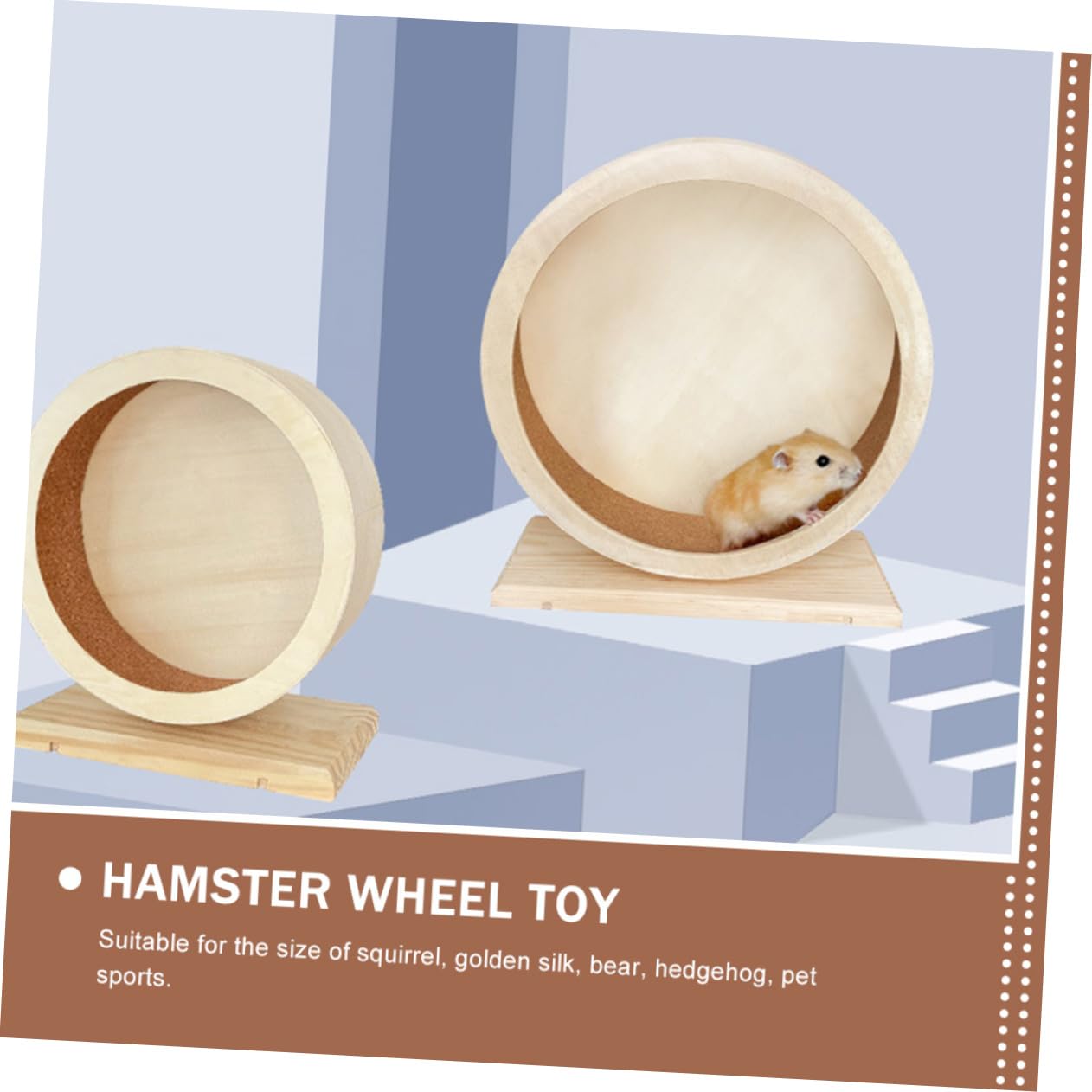 Happyyami Ruota Per Criceti Design Silenzioso Giocattolo in Legno Per Ricci Attrezzo Per Piccoli Animali Domestici Riduce La Noia e Promuove Attività