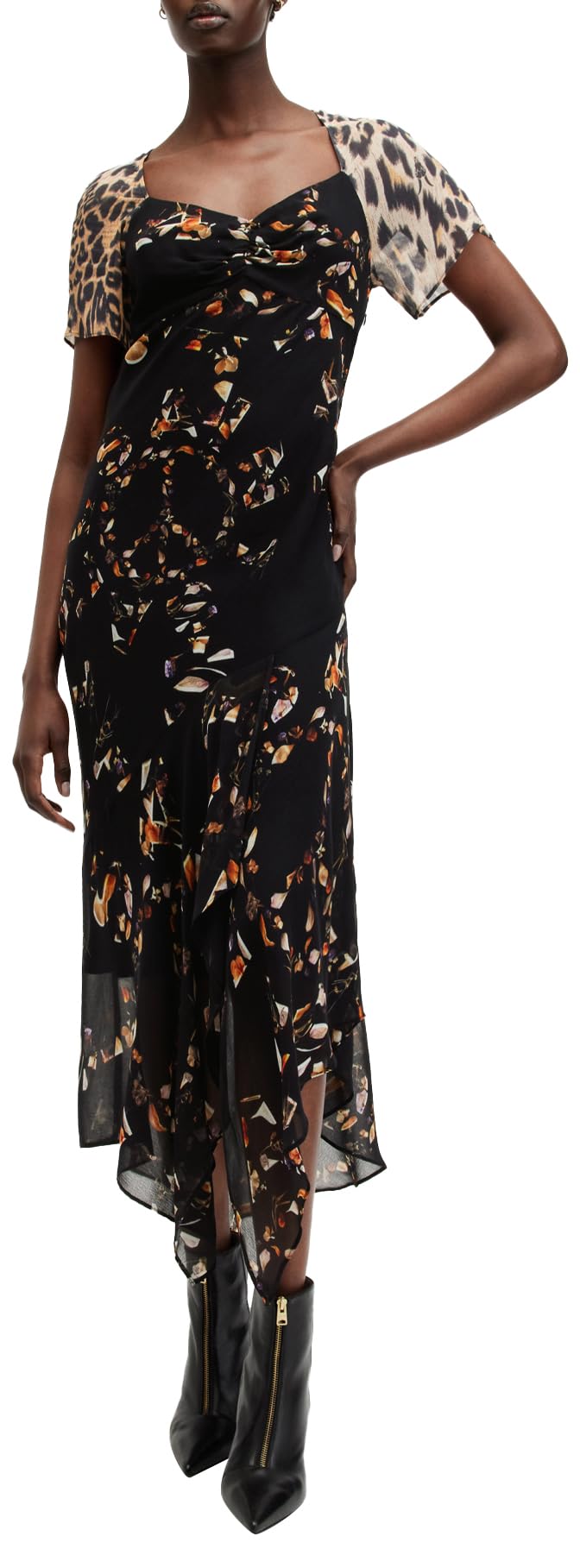 Photo 1 of AllSaints Women's Leah Dress Kateri Black US 10