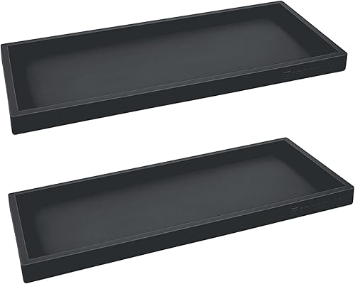 Miniatura 155 de Bandeja de encimera y tocador, 2 bandejas pequeñas de silicona de 7.7 pulgadas, bandeja de jabón de cocina, soporte para jabón de cocina, Gris