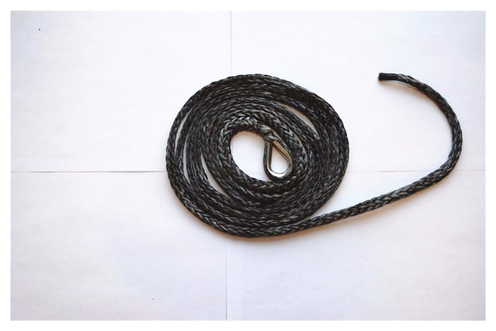 Xzxxzsz One Color Winch Rope, Black 1/4"*10Ft Atv Synthetic Plow Lift Rope,Off Road, Snow