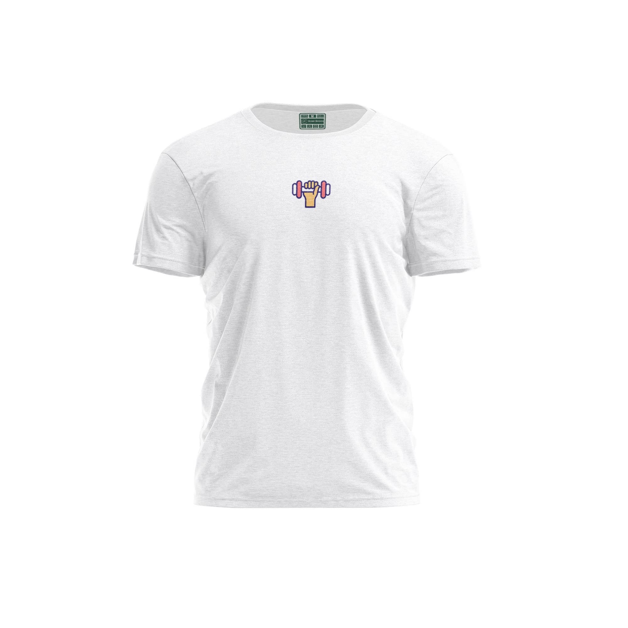 Bona Basics, Digitally Printed, Men's Basic T-Shirt,%100 Cotton, White, Casual, Men's Tops, Size: S