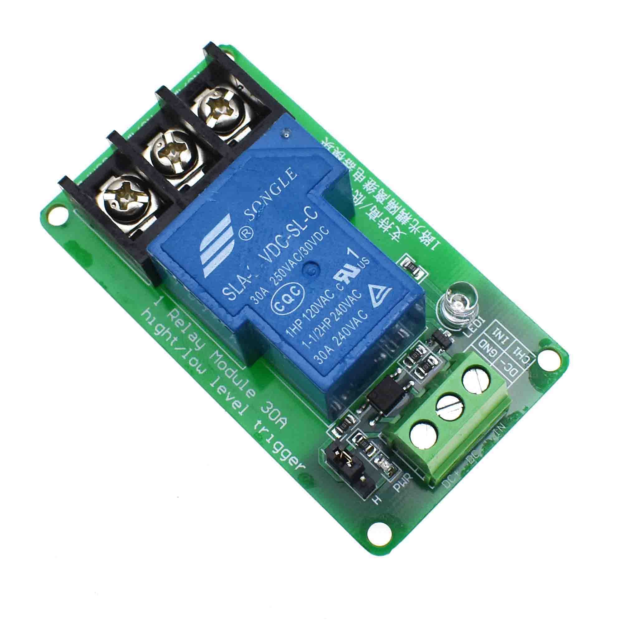 Reland Sun-30A 1 2 4 Channel Relay Module High Low Level Trigger Optocoupler Isolation Load DC 30V AC 250V 30A PLC Industrial Control for Automation Equipment Control (1-Channel 5V)