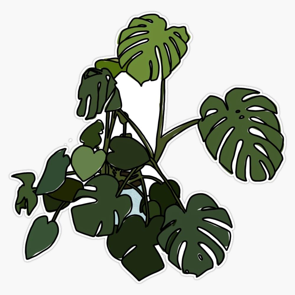 Monstera Plant Sticker Vinyl Waterproof Sticker Decal Car Laptop Wall Window Bumper Sticker 5"