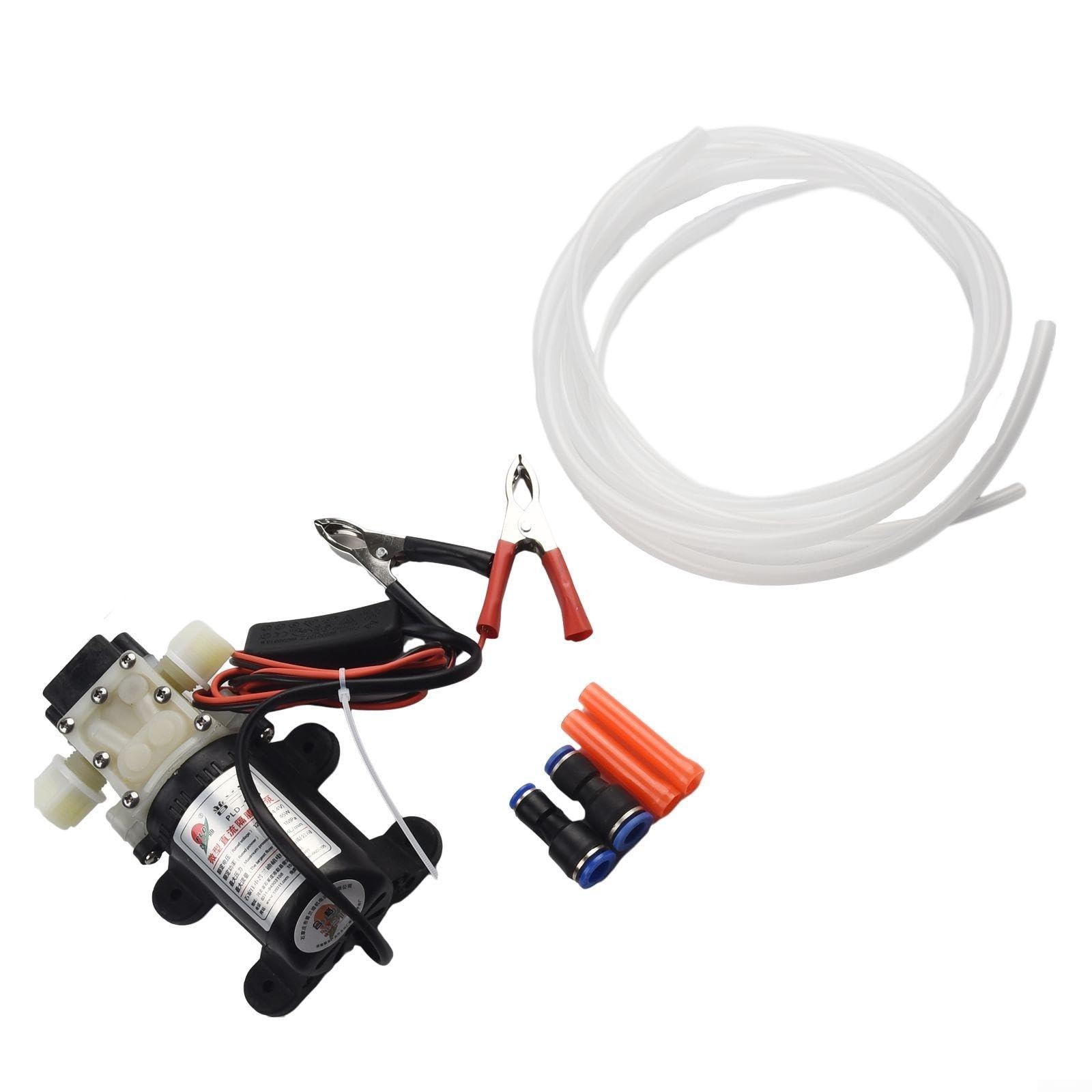 Pompa Diesel 12V 45W Trasferimento Liquidi Olio Kerosene Autoadescante con Tubo Scarico 15M per Veicoli