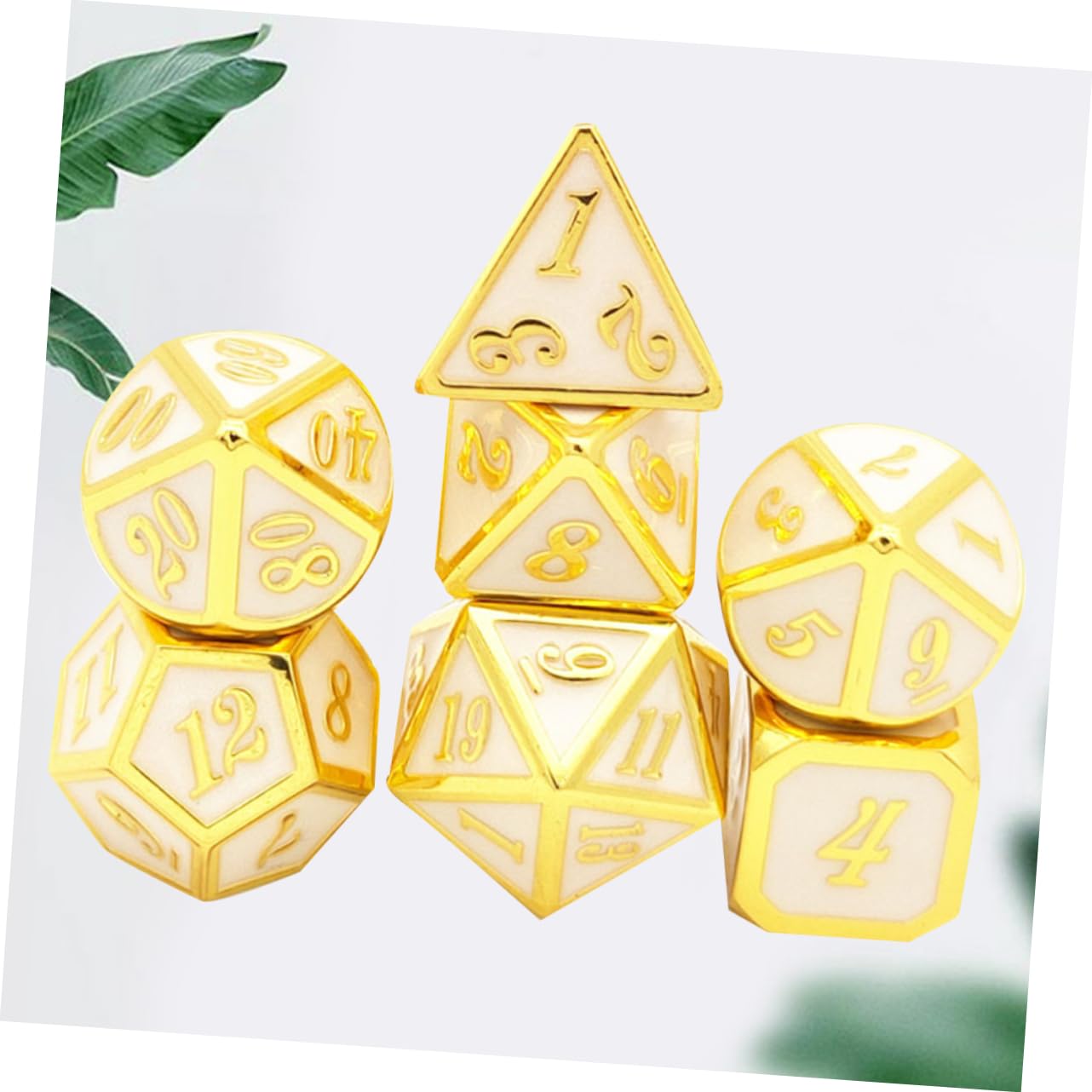 VICASKY Dadi Poliedrici in Metallo per Giochi da Tavolo Accessori per Club e Feste Design Raffinato Numeri Chiari