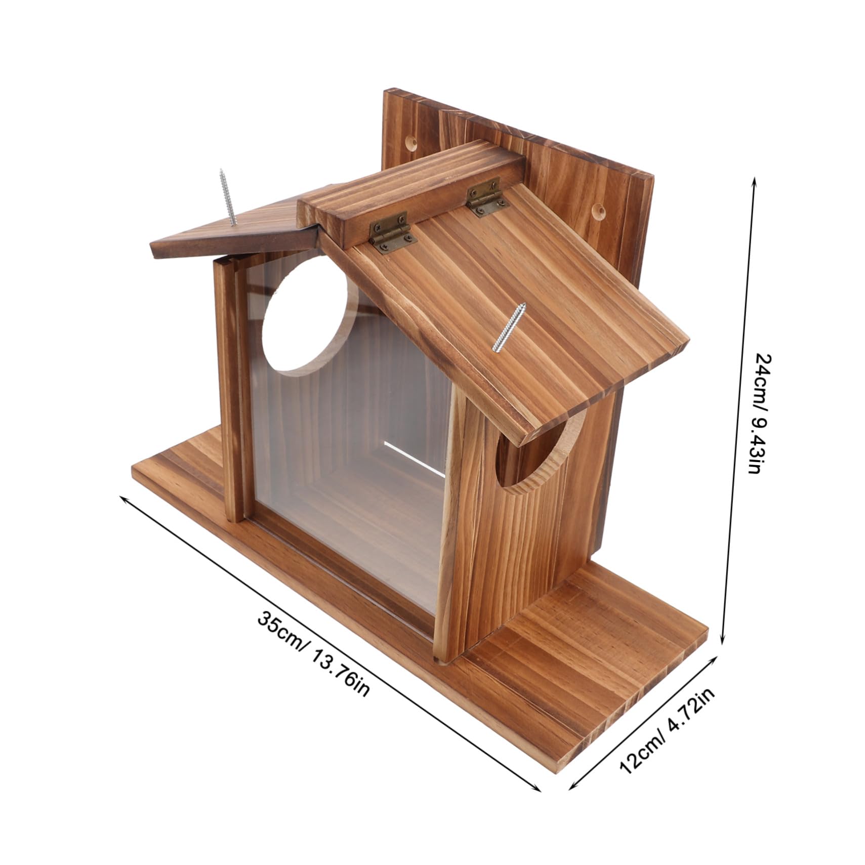 ibasenice Holz Eichhörnchen Futterhaus Wetterfest Robuste Futterstation für Garten und Außenbereich Langlebiger Nussbehälter zur Eichhörnchen und Vogelanziehung im Hinterhof