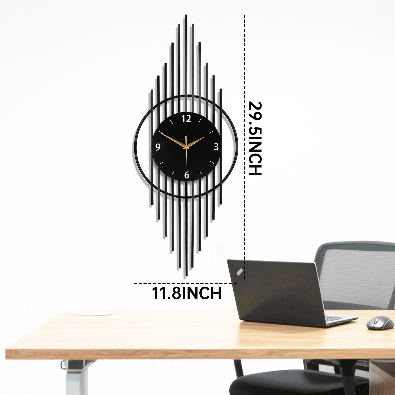 Reloj de pared decorativo con movimiento de cuarzo de calidad silencioso, funciona con pilas, reloj de pared grande para sala de estar, cocina, hogar, baño, dormitorio, decoración de pared, 11.8 x