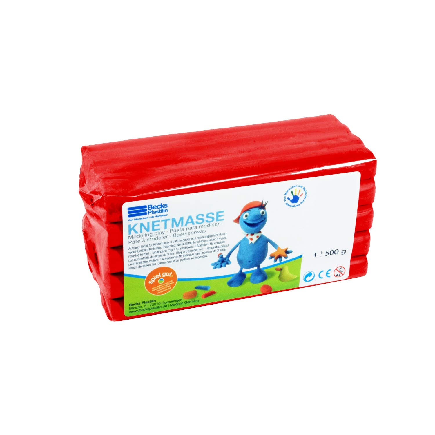 Becks Plastilin- plastilina, Color Rojo, 500 g (B100481)