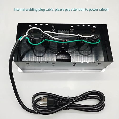 Miniatura 3 de Caja de toma de corriente empotrada Mesa, caja de conectividad multimedia para sala de estudio de conferencias, hogar con 4 salidas de CA, puerto