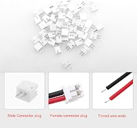 Lyeteung JST 1.5 ZH 2 Pin Csatlakozó Készlet - 50 Szett Mini Mikro Dugó 150mm Kábellel és Aljzat - Fekete-Piros Vezetékkel RC Modellekhez 3