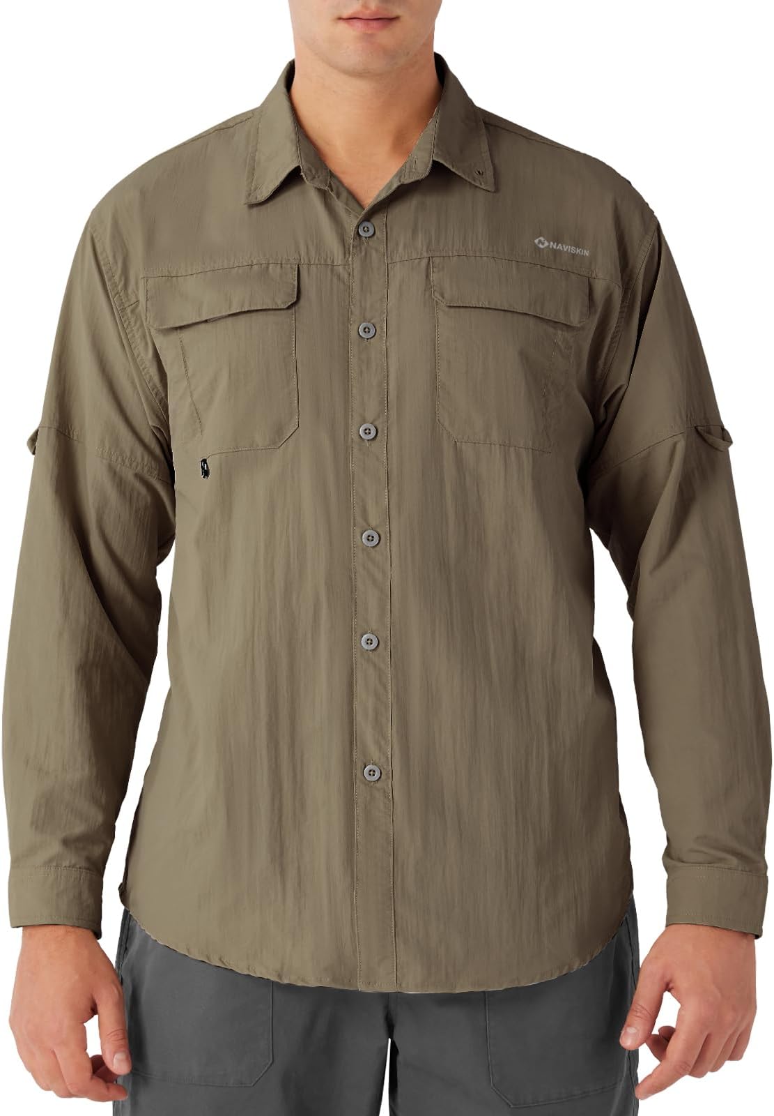 NAVISKINMen's Sun Protection Fishing Shirts UPF 50+ Long Sleeve Sun Shirts for Men PFG Hiking Travel Camping