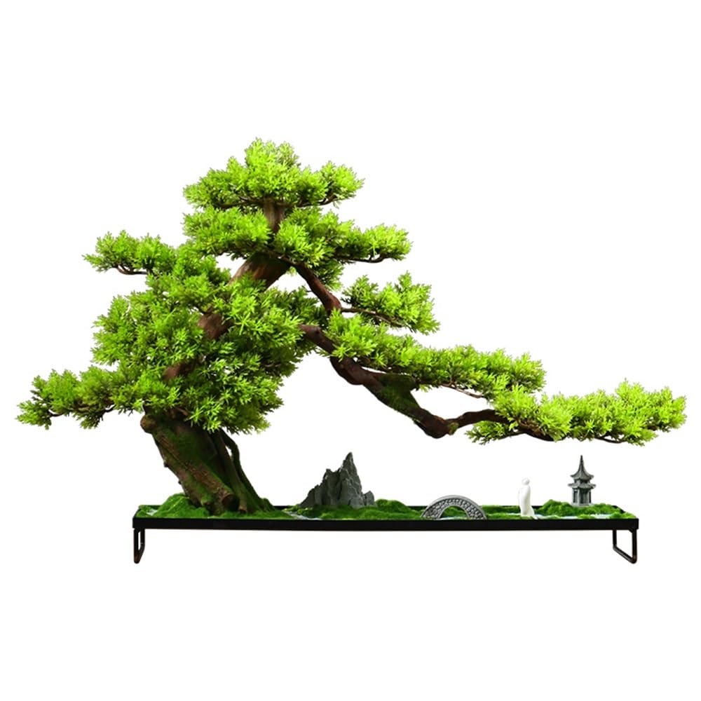 IUokLU Artificial Bonsai Simulation Tree With Base Ornaments Entrance Soft Decorations Office Creative
