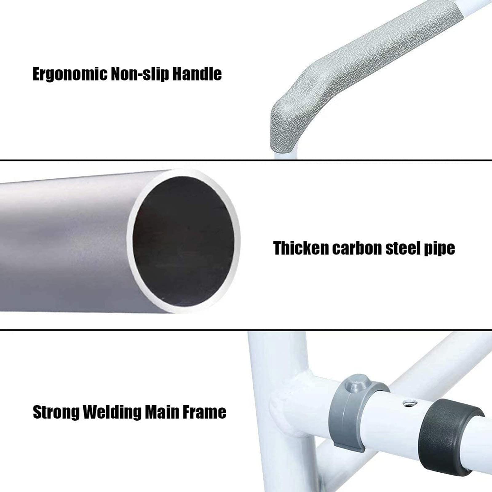 Reposabrazos para Inodoro Reposabrazos de Seguridad para Ancianos, Barras de Agarre de baño Ajustables y Libres para Ancianos con Ventosa Grande, riel de Seguridad para Inodoro Ind