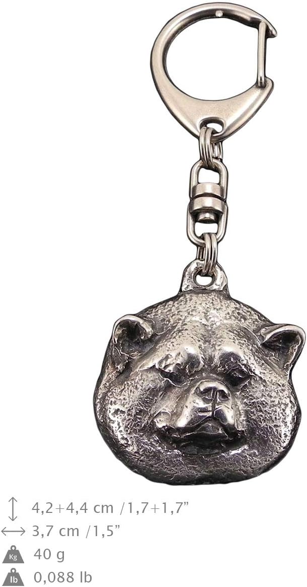 Art-Dog Collection Dog Pendant on Silver Thread - Handmade Dog Necklace with ZnAl Base and Silver Coating – Silver Dog Necklaces for Men and Women – Dog Breeds Jewelry – Akita Inu