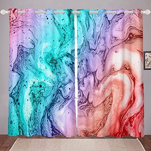 Rideaux occultants 3D La Reine des Neiges pour chambre d'enfant, texture colorée, 150 x 166 cm, protection de l'intimité, isolation thermique, idéal pour le...