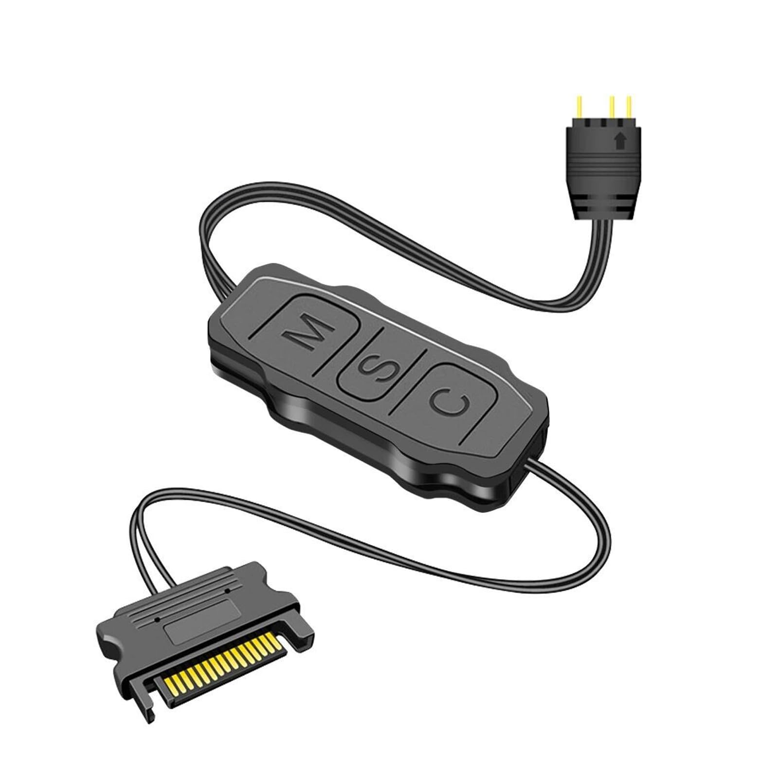 Kontroler ARGB 5V 3Pin Kontroler RGB, Zasilacz SATA Pilot z Paskiem świetlnym, do Wentylatora PC, Listwa Oświetleniowa (Plyistyz8k2f3ma5b-12)