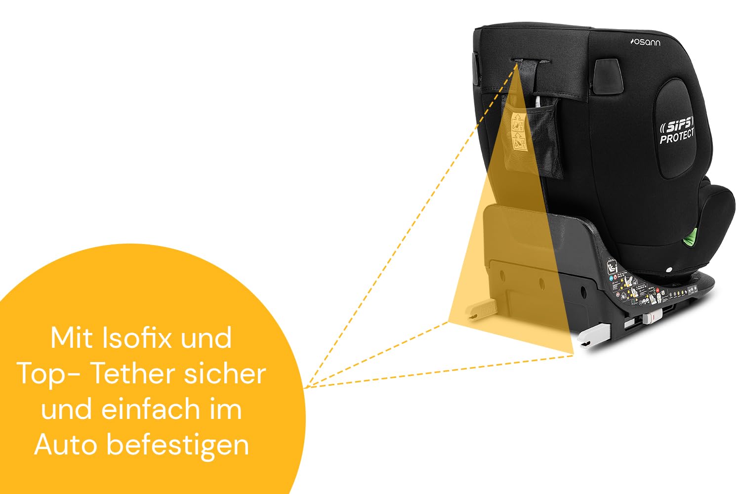 Osann One360 Reboarder 360 drehbarer Kindersitz Isofix 40-150 cm – Black | Kindersitz 0-12 Jahre, mitwachsender Baby Autositz, Kinderautositz mit viel Komfort & besonders sicher