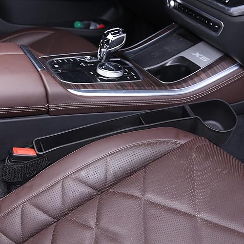 Miniatura 7 de Llenador de espacio para asiento de automóvil, relleno multifuncional de espacio lateral con portavasos y organizador, tapón de hueco, ajuste
