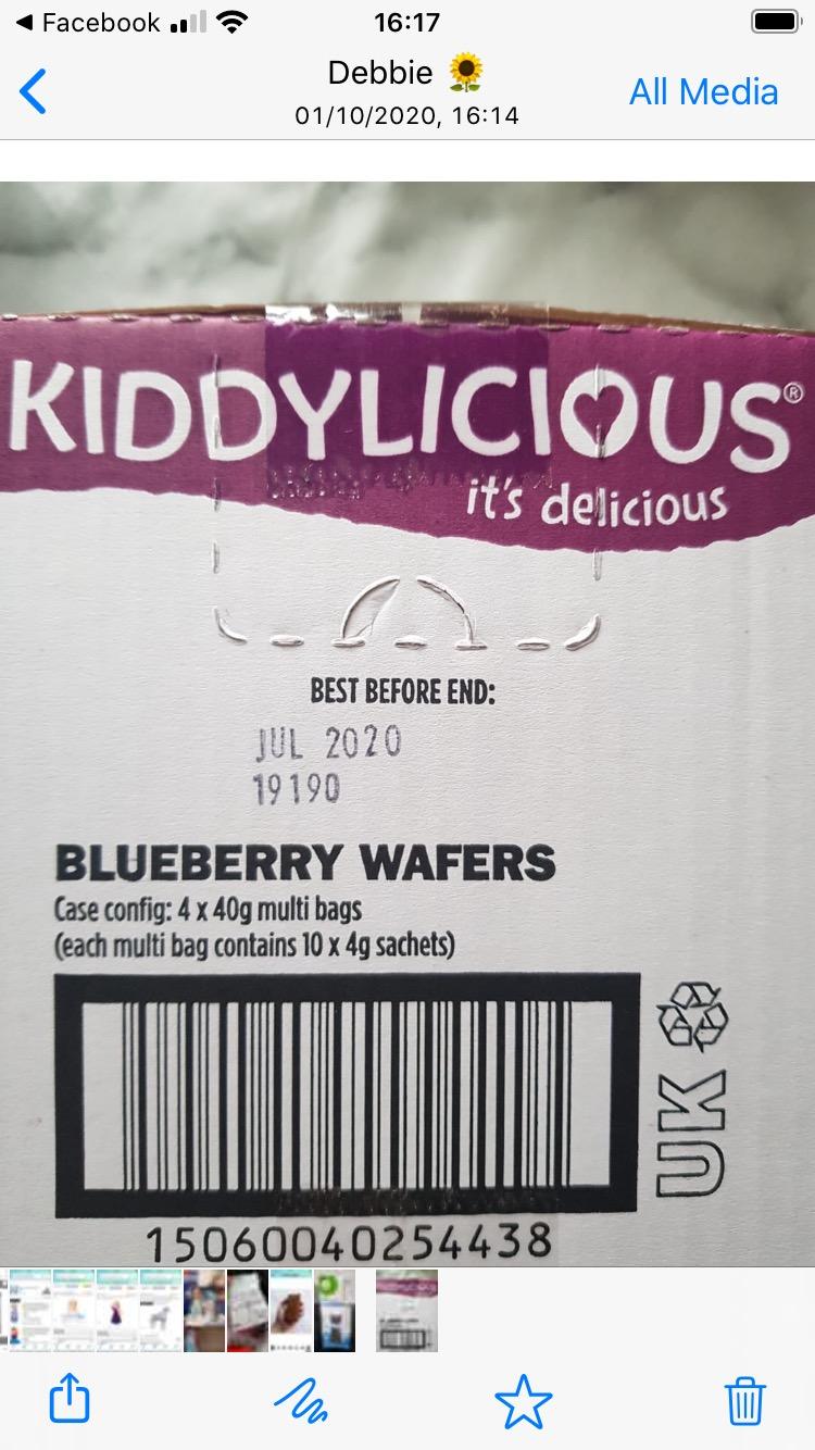Kiddylicious Wafers Mini Blueberry 4x4g | METRO Supermarket Aglantzia