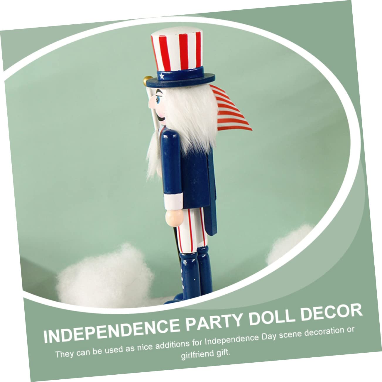 4x Nussknacker Puppen Mit Fahne – Patriotic Dekoration Für Unabhängigkeitstag, Veteranentag, Aus Holz