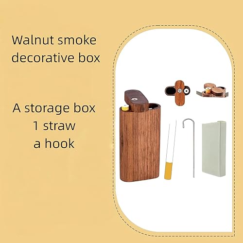 Miniatura 2 de Sjhua 2 cajas decorativas de madera retro, contenedores de joyería de nogal, adecuados para almacenamiento de tabaco de joyería