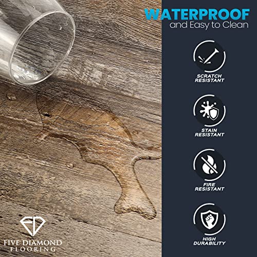 Gorilla Grips Floor Planks, Peel And Stick Floor Tile Wood Plank Visual, Easy Diy Installation, Waterproof Luxury Vinyl Planks Flooring, Extreme Durability, Color=Rustic Reserve (1 Box=36 Square Feet) #TOP1