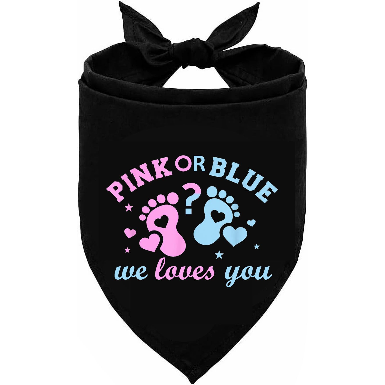 Pink or Blue? We Loves You Gender Reveal Baby Announcement Dog Bandana, Pet Scarf, Wear Photo Prop Party Accessories, Gender Reveal Ideas for Dog