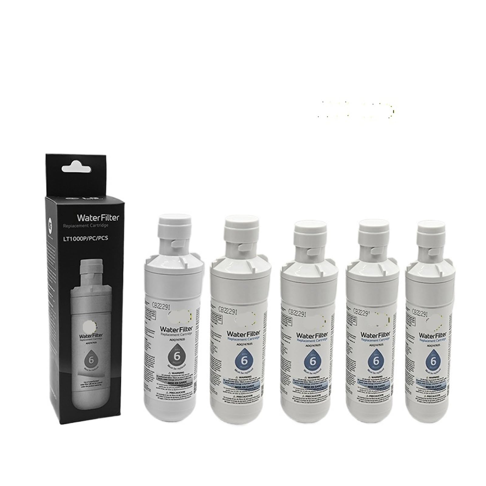 1 Uds 6 uds reemplazar el filtro de agua del refrigerador, compatible con LG, LT1000P, ADQ74793501 ADQ74793502 MDJ64844601, 46-9980, 9980(5pcs)