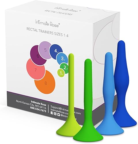 Miniatura 2 de Ahorra un 10% en paquete de 4 entrenadores rectales de color rosa íntimo, tamaño 1-4, mango de dilatador y paquete de lubricante de rosa de